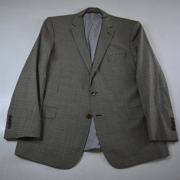 NEW Brooks Brothers 48R Tan Check Wool Explorer Regent Blazer Jacket Sport Coat